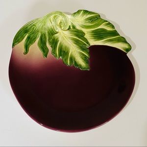 Fitz and Floyd classic LeMarche Eggplant Canapé plate purple &green Discontinued